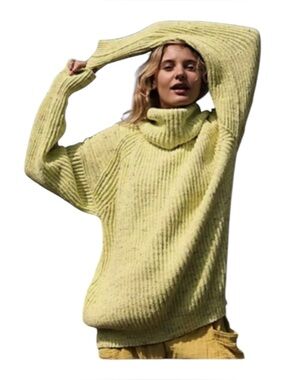 NWT-Free People NWT Leo Tunic Over Sized Sweater-Medium-zested lime